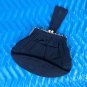 VINTAGE BLACK FABRIC GOLD TONE METAL TRIM CUTE LITTLE EVENING BAG 9" x 6" x 2"