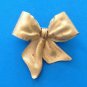 VINTAGE VENDOME STERLING SILVER GOLD OVERLAY LARGE 2.75"x 2.75" FLOWING BOW PIN