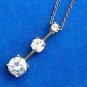 ELEGANT GOLD OVER STERLING SILVER GRADUATED 1/8" - 5/15" CZ 18" LONG NECKLACE