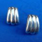 STERLING SILVER CLASSIC DESIGN PIERCED EARRINGS 1" X 5/8"