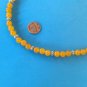 SILVER TOGGLE & TEXTURED & GOLDEN YELLOW BEAD NECKLACE. 19" LONG