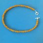 SILVER TOGGLE & TEXTURED & GOLDEN YELLOW BEAD NECKLACE. 19" LONG