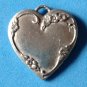 VINTAGE ANTIQUE HEART PENDANT WITH VERY WORN ENGRAVING 1 1/2" X 1 1/2" TOO SWEET
