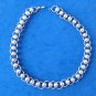 LOVELY SILVER TONE CIRCLE & BALL LINK CHOKER NECKLACE 16 1/4" X 1/2"