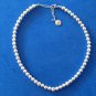 CLASSY STRAND OF SILVER TONE SHINY & TEXTURED 1/4" BEADS NECKLACE UP TO 18" LONG SIGNED "BB"
