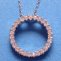 STERLING SILVER 18" CHAIN WITH STERLING SILVER ETERNITY 7/8" PENDANT WITH CZs