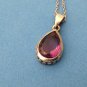 STERLING SILVER & AMETHYST PENDANT & 17" STERLING SILVER CHAIN NECKLACE