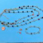 COLORFUL 3 PIECE BEADED SET BRACELET PIERCED EARRINGS 3 STRAND NECKLACE - PRETTY