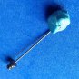 TURQUOISE CHUNK 5/8" X 3/8" ON GOLD TONE STICK PIN 2 1/8" LONG