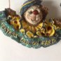 JUGGLING CLOWN BEAR RESIN PIN "2001" "GREATEST FOB ON EARTH" 2 1/2" X 2 3/4"