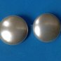 VINTAGE 1 1/8" ROUND WHITE PLASTIC CLIP ON EARRINGS LIGHT WEIGHT
