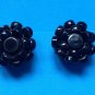 VINTAGE "JAPAN" CLUSTERED BLACK DISK CLIP ON EARRINGS 1" IN DIAMETER