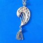 FANCIFUL DANGLE SILVER TONE PENDANT ON 19" CHAIN NECKLACE