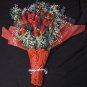 Red Corset Size 46 wrapped in Bouquet of Red Roses