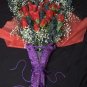 Purple Corset Size 36 wrapped in Bouquet of Red Roses