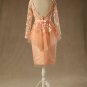 Custom V-neck Flowers Beading Lace Knee Length Full Celebrity Dress