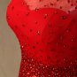 Red One Shoulder Chiffon Beading A Line Train Evening Dress