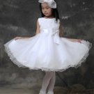 New Custom White/Ivory Flower Children Dresses Now-knot With Belt