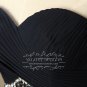 Custom Design Navy Blue Beading Chiffon Off Shoulder Sleeveless Evening Dress