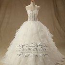 New Custom Desgin Organza Ball Gown Beading Sleeveless Sweetheart Wedding Dress