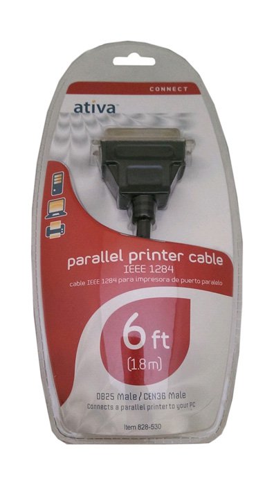 Ativa 6' Foot IEEE 1284 Parallel Printer Cable