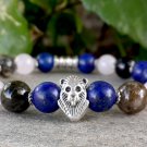 Mens Lion Bracelet, Yoga Jewelry, Mala Bracelet, Free Shipping