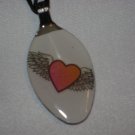 WINGED HEART Spoon Pendant / Necklace   Upcycle
