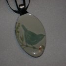 BLUE BIRD Spoon Pendant / Necklace   Upcycle