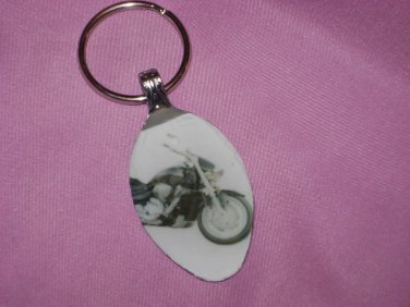 MOTORCYCLE Spoon Pendant Keychain   Upcycle