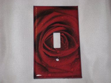 RED ROSE Single Light Switch Plate Cover