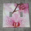 PINK ORCHID FLORAL Double Light Switch Plate Cover
