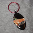 RED CLASSIC CAR Spoon Pendant Keychain   Upcycle