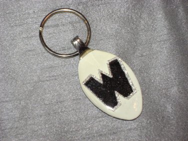 W INITIAL MONOGRAM Spoon Pendant Keychain   Upcycle
