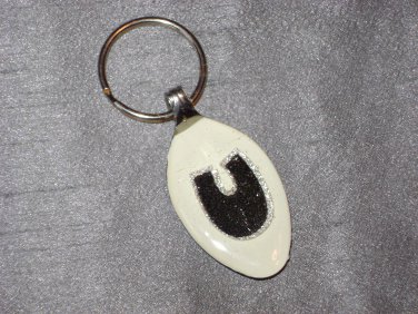 U INITIAL MONOGRAM Spoon Pendant Keychain   Upcycle