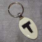 T INITIAL MONOGRAM Spoon Pendant Keychain   Upcycle