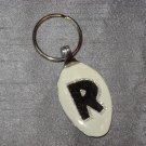 R INITIAL MONOGRAM Spoon Pendant Keychain   Upcycle