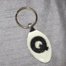 Q INITIAL MONOGRAM Spoon Pendant Keychain   Upcycle