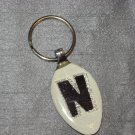 N INITIAL MONOGRAM Spoon Pendant Keychain   Upcycle