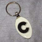 C INITIAL MONOGRAM Spoon Pendant Keychain   Upcycle