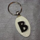 B INITIAL MONOGRAM Spoon Pendant Keychain   Upcycle