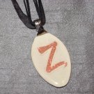 Z INITIAL MONGRAM Spoon Pendant / Necklace   Upcycle