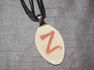 Z INITIAL MONGRAM Spoon Pendant / Necklace   Upcycle
