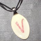 V INITIAL MONGRAM Spoon Pendant / Necklace   Upcycle