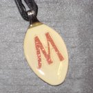 M INITIAL MONGRAM Spoon Pendant / Necklace   Upcycle