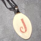 J INITIAL MONGRAM Spoon Pendant / Necklace   Upcycle