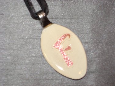 F INITIAL MONGRAM Spoon Pendant / Necklace   Upcycle