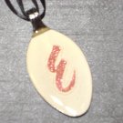 E INITIAL MONGRAM Spoon Pendant / Necklace   Upcycle