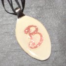 B INITIAL MONGRAM Spoon Pendant / Necklace   Upcycle
