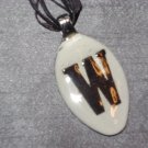 W INITIAL MONGRAM Spoon Pendant / Necklace   Upcycle