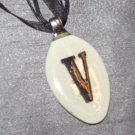 V INITIAL MONGRAM Spoon Pendant / Necklace   Upcycle